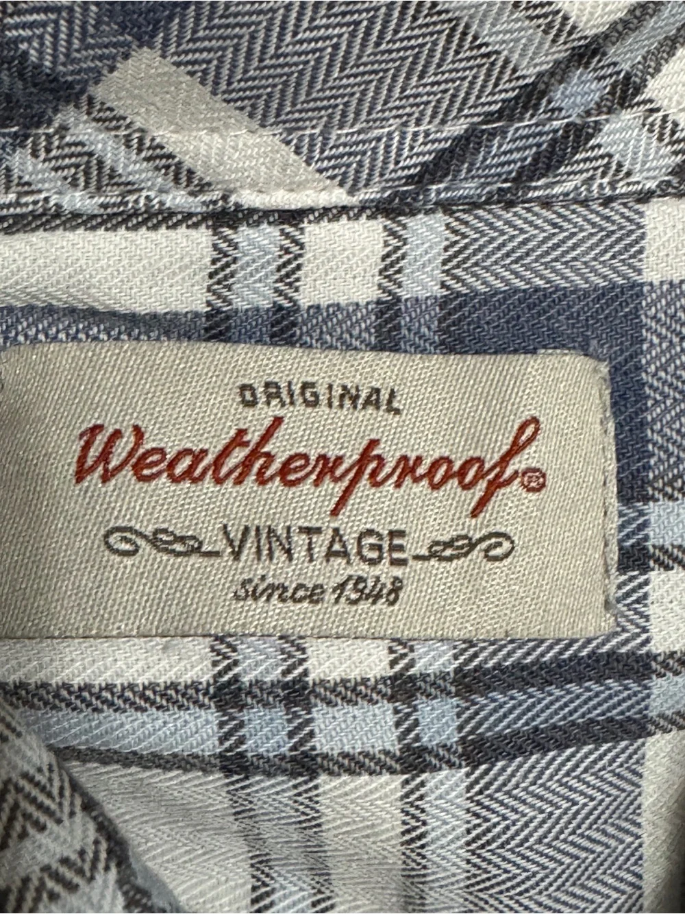 Weatherproof Men's Navy & White Plaid Button-Down Shirt
